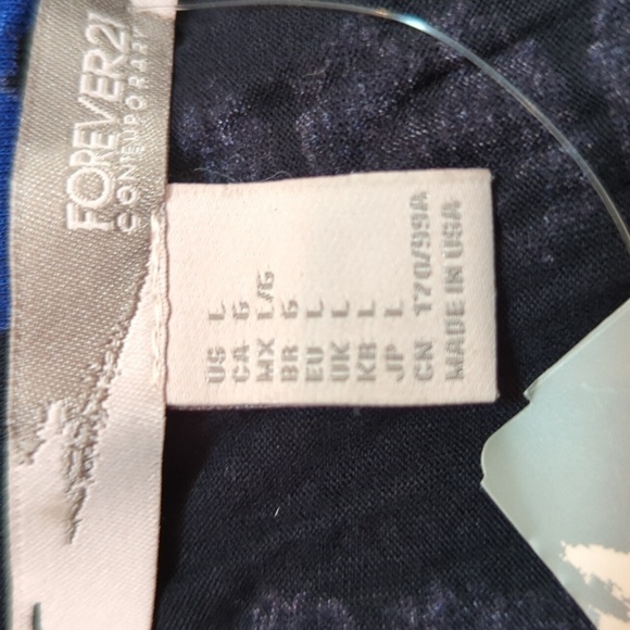 Forever 21 Contemporary Women's Black/Blue Size Large Midi Dress w/Tie Front NEW - Picture 10 of 13